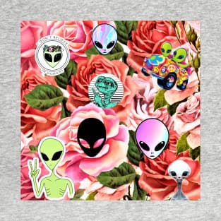 Aliens Love Roses T-Shirt